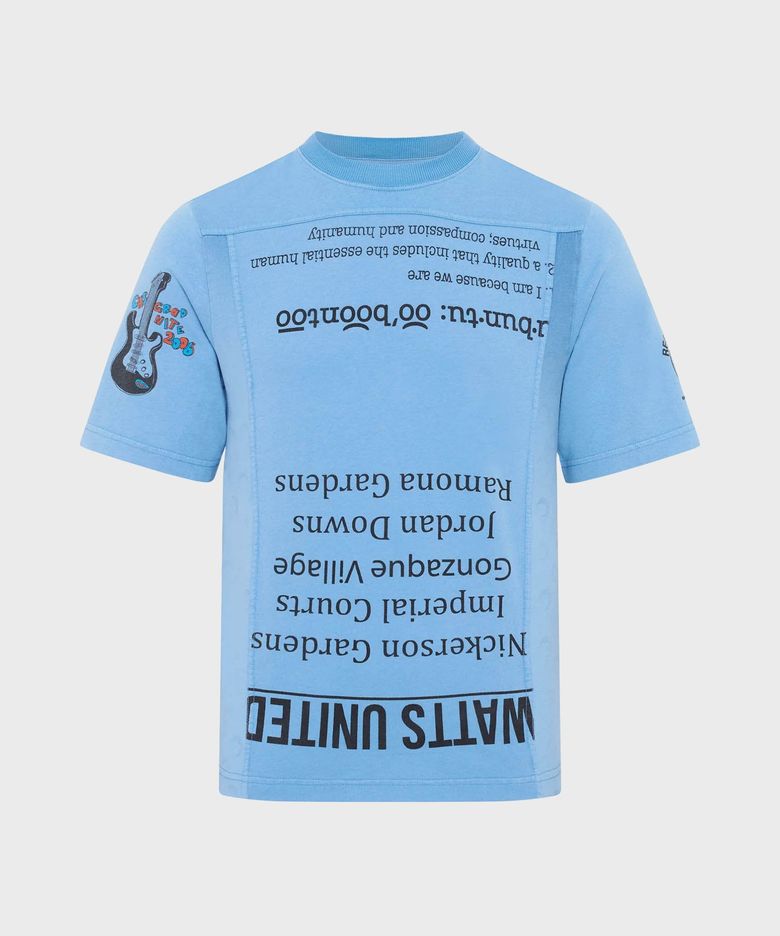 (M) 리제너레이티드 그래픽 레귤러 핏 티셔츠 라이트 블루 REGENERATED GRAPHIC T-SHIRTS REGULAR FIT T-SHIRT BL05 LIGHT BLUE