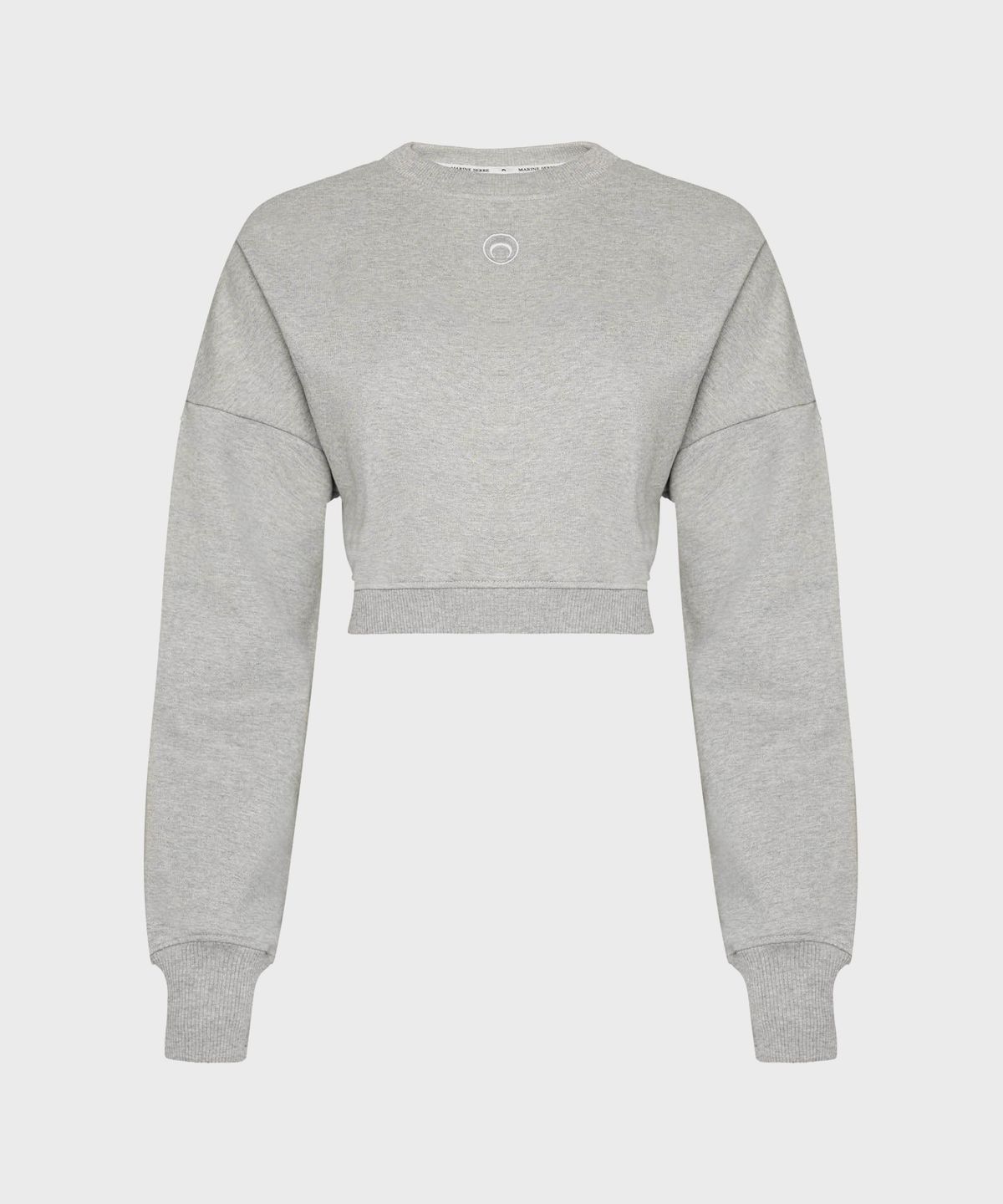 마린 세르(MARINE SERRE) (W) 문 로고 플리스 크롭 스웨트셔츠 그레이 MOON LOGO FLEECE CROPPED SWEATSHIRT GR50 GREY