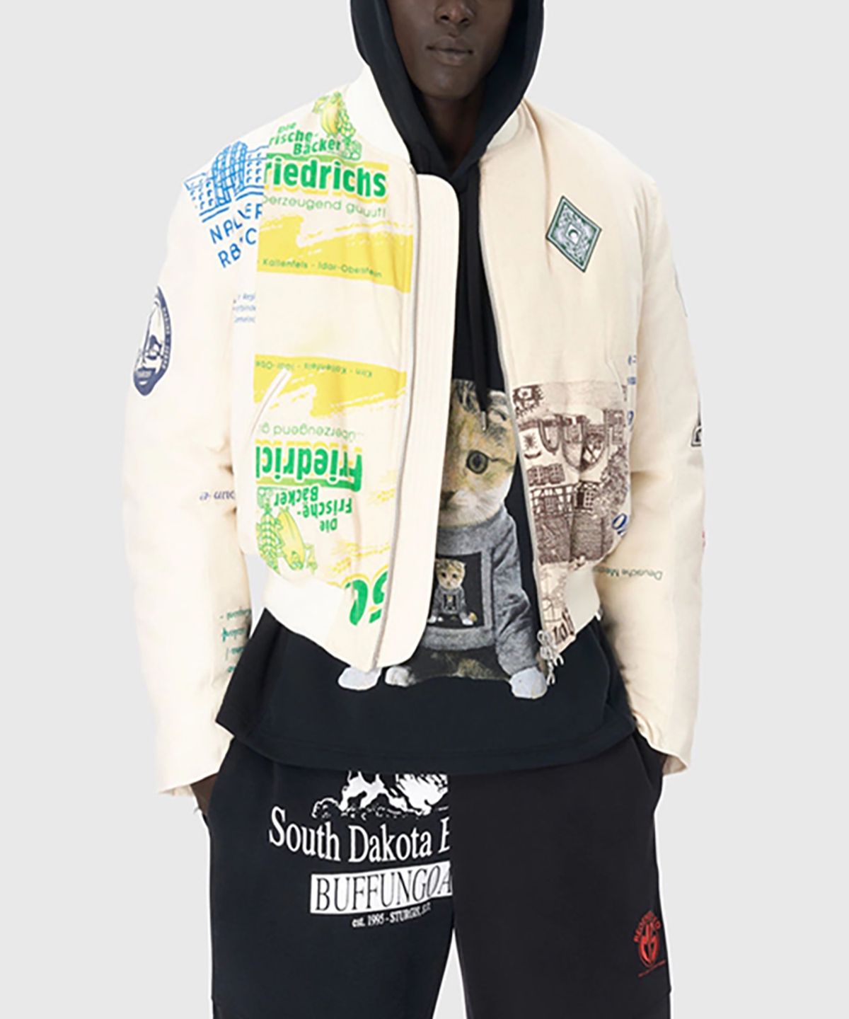 마린 세르(MARINE SERRE) (U) 리제너레이티드 토트 백 봄버 자켓 에크루 REGENERATED TOTE BAGS BOMBER JACKET WH30 ECRU