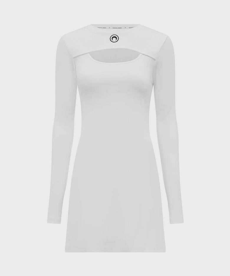 (W) 문 로고 립 저지 미니 드레스 화이트 MOON LOGO RIBBED JERSEY MINI DRESS WH10 WHITE