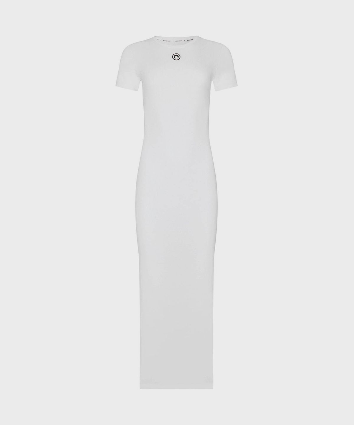마린 세르(MARINE SERRE) (W) 문 로고 립 저지 튜브 드레스 화이트 MOON LOGO RIBBED JERSEY TUBE DRESS WH10 WHITE