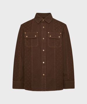 (U) 문 자카드 트윌 오버셔츠 딥 브라운 MOON JACQUARD TWILL OVERSHIRT BR40 DEEP BROWN