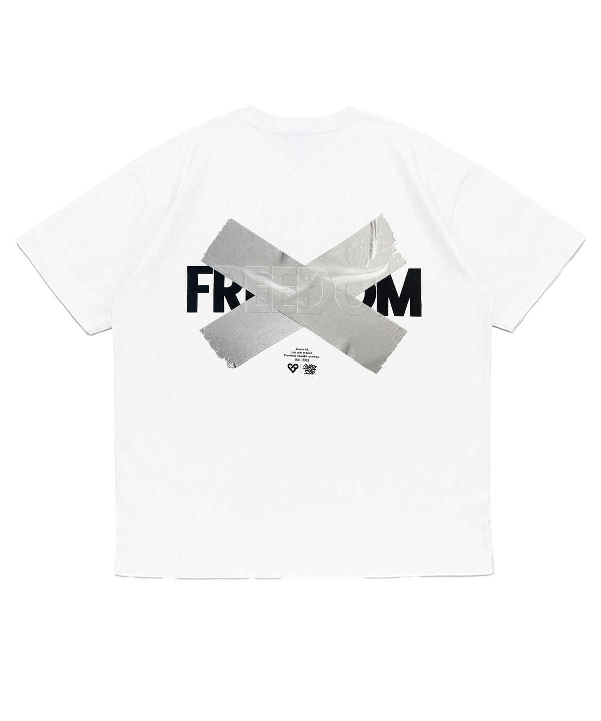 커버라이즈(COVERIZE) FREEDOM SILVER  그래픽 티셔츠 (WHITE)