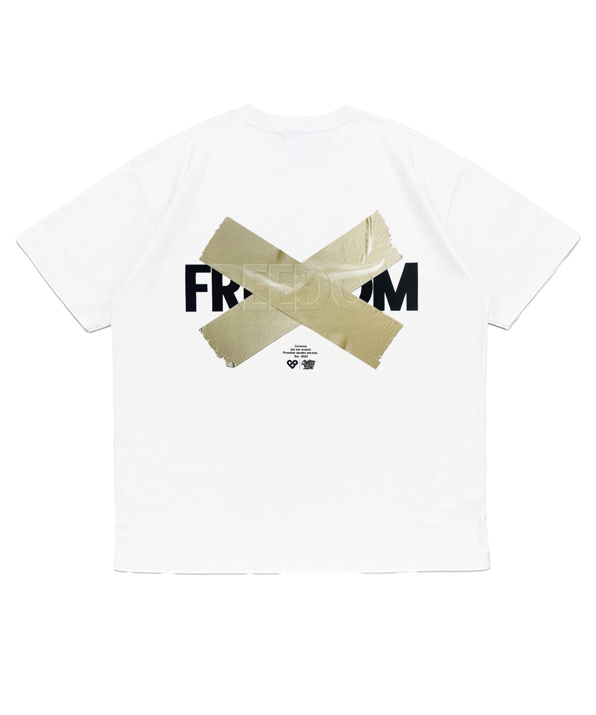 커버라이즈(COVERIZE) FREEDOM GOLD  그래픽 티셔츠 (WHITE)