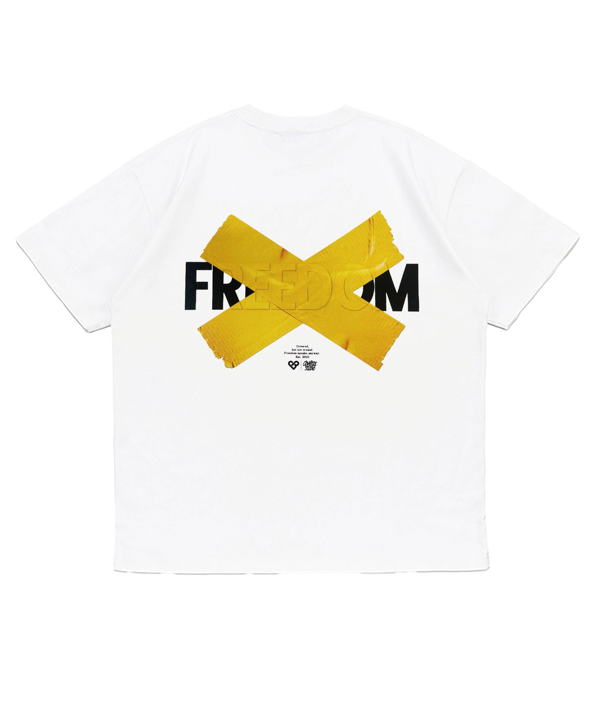 커버라이즈(COVERIZE) FREEDOM YELLOW  그래픽 티셔츠 (WHITE)