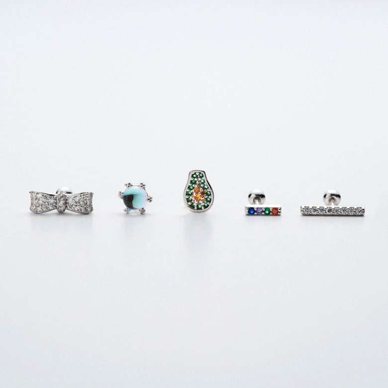 아보카도 리본 피어싱 (2ea 1set)