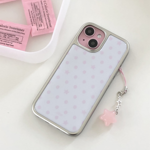 핑크도트별 실버 에폭시 케이스