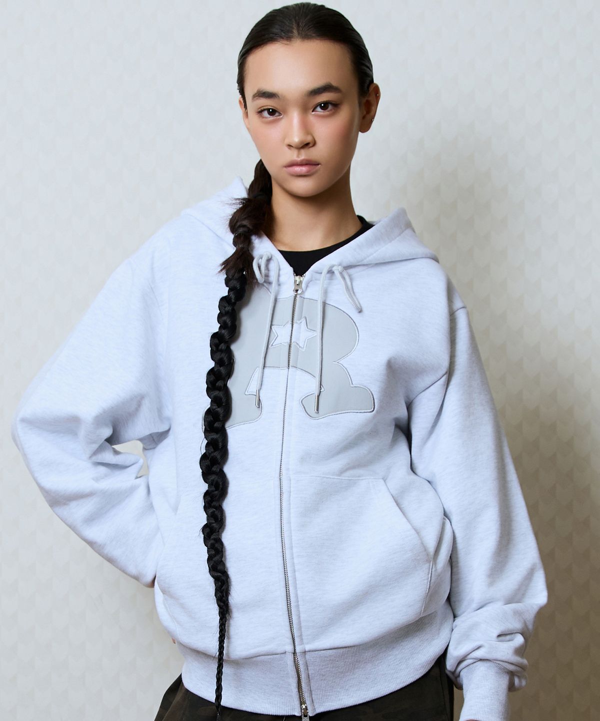 러브이즈트루(LUVISTRUE) GT R HOOD ZIP UP(MELANGE)