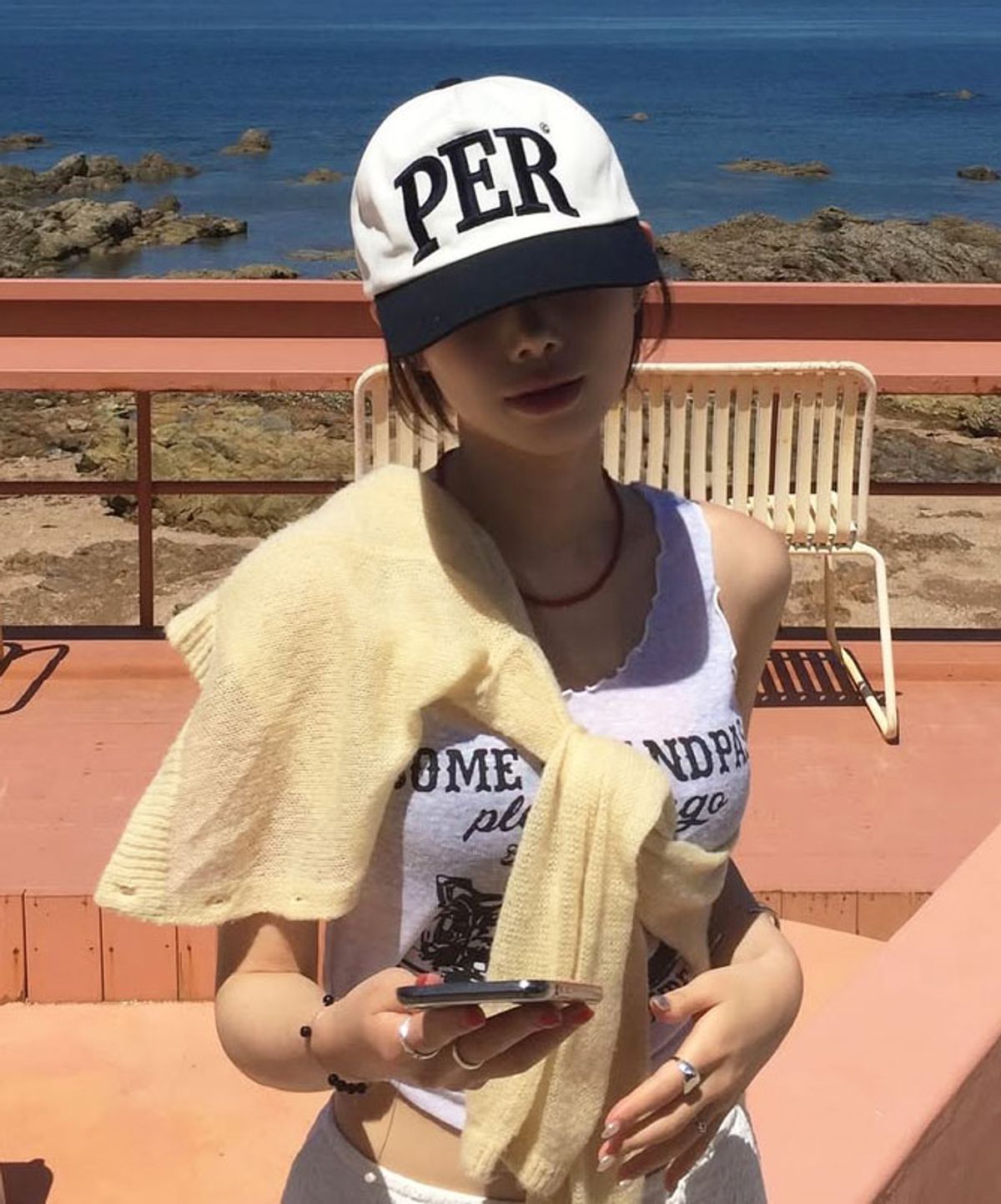 퍼머넌트 아카이브(permanentarchive) 5-PANEL PER CAP WHITE&NAVY