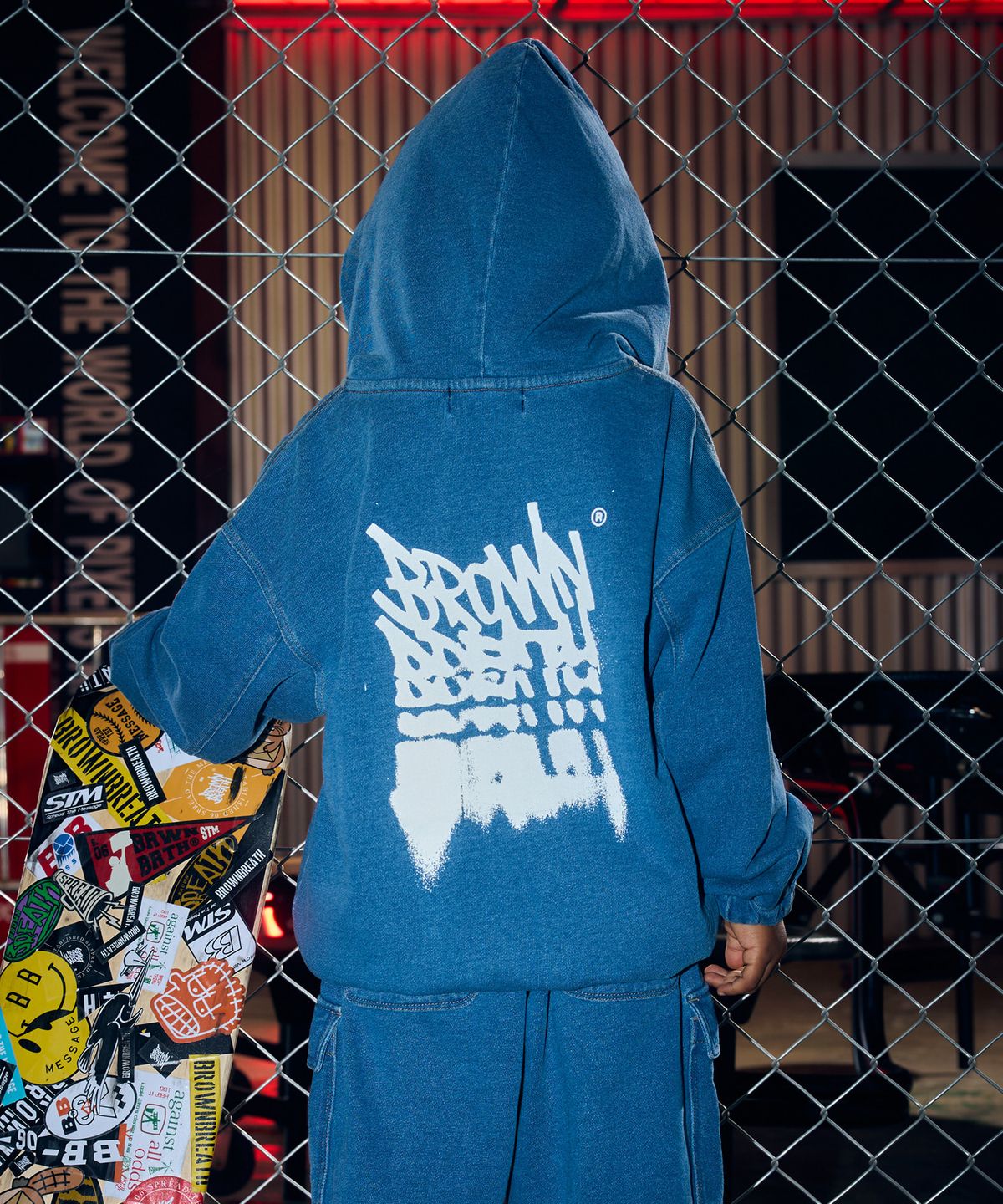 브라운브레스 키즈(BROWNBREATH KIDS) KIDS DENIM HOOD ZIP UP - BLUE