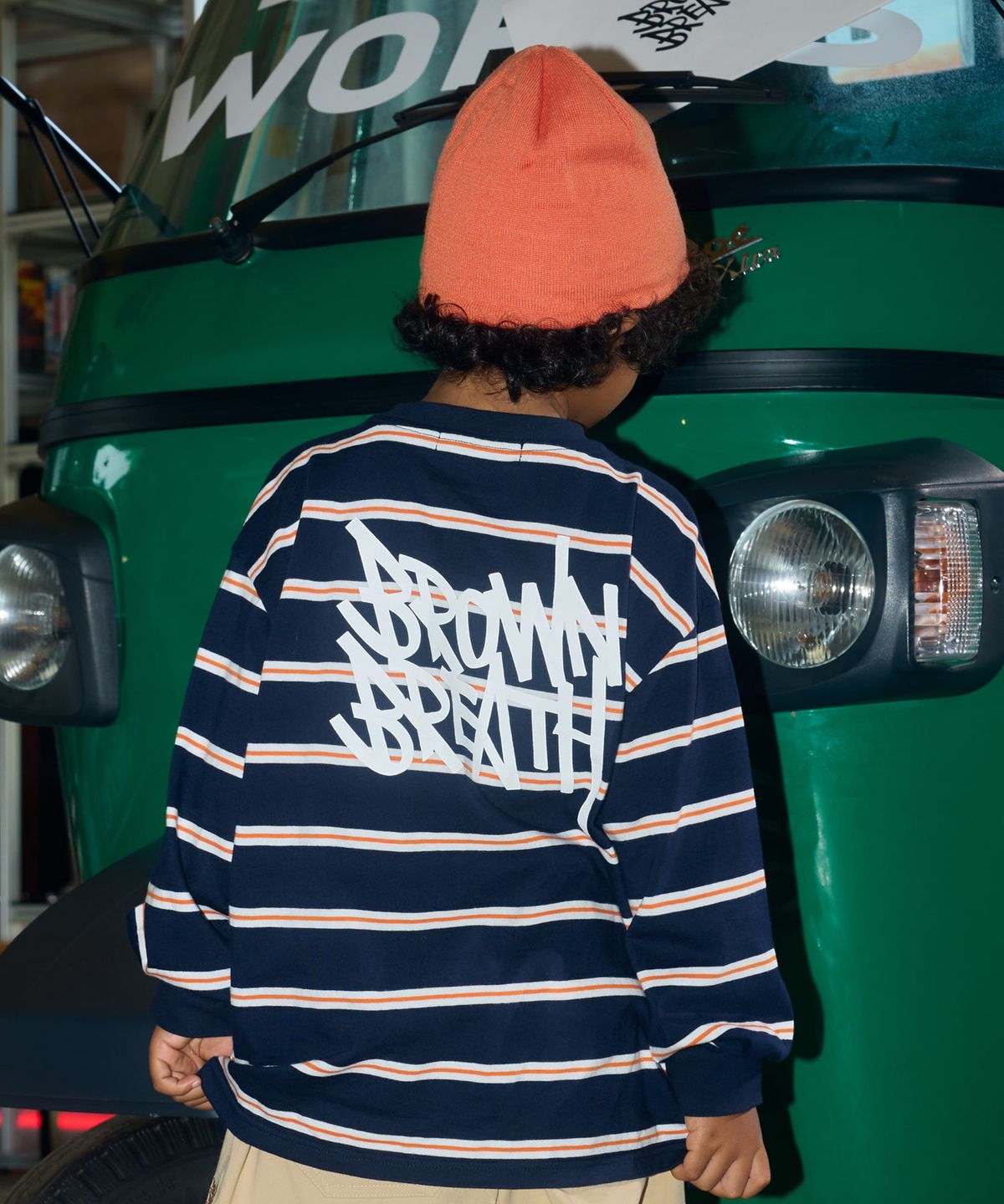 브라운브레스 키즈(BROWNBREATH KIDS) KIDS TAG STRIPE LONGSLEEVE - NAVY