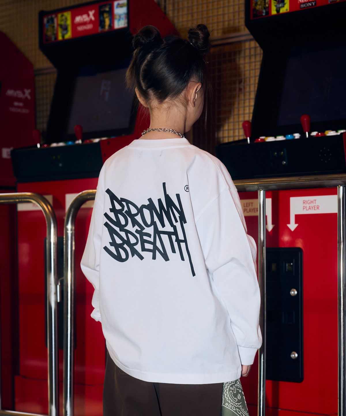 브라운브레스 키즈(BROWNBREATH KIDS) KIDS TAG  LONGSLEEVE - WHITE
