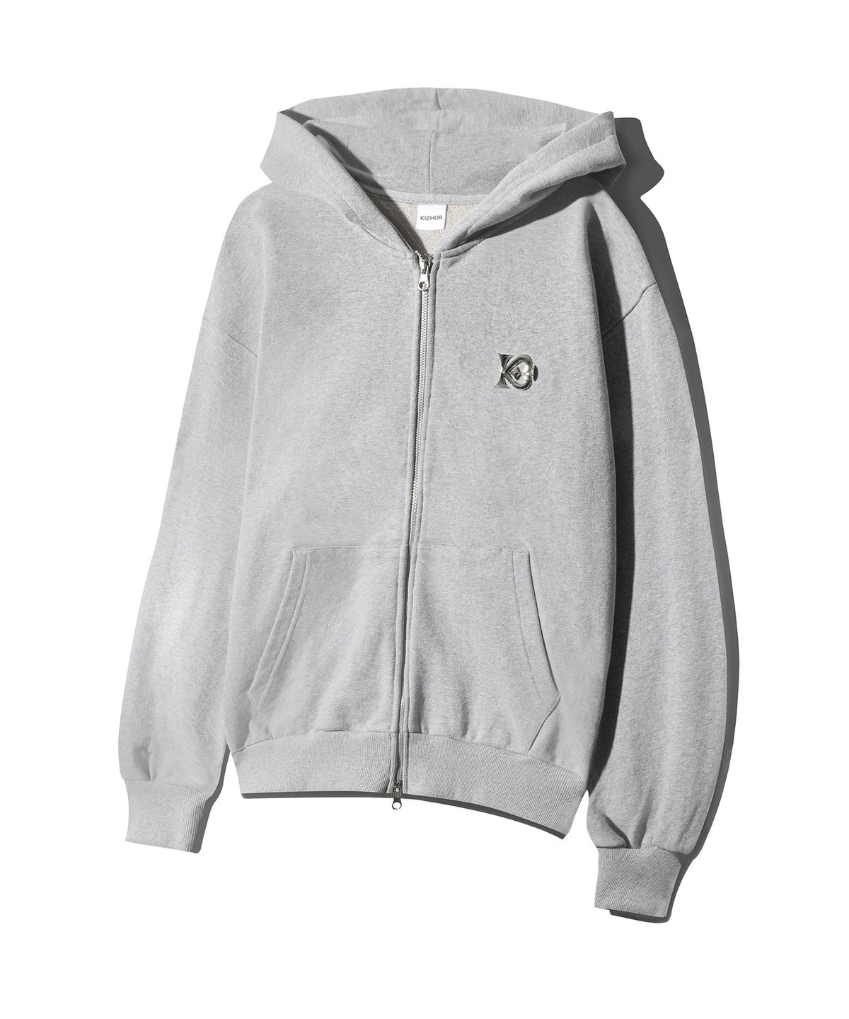 키쇼르(KISHOR) (기모/논기모) KISHOR 25ss METAL LOGO HOOD ZIP-UP (2 COLOR)