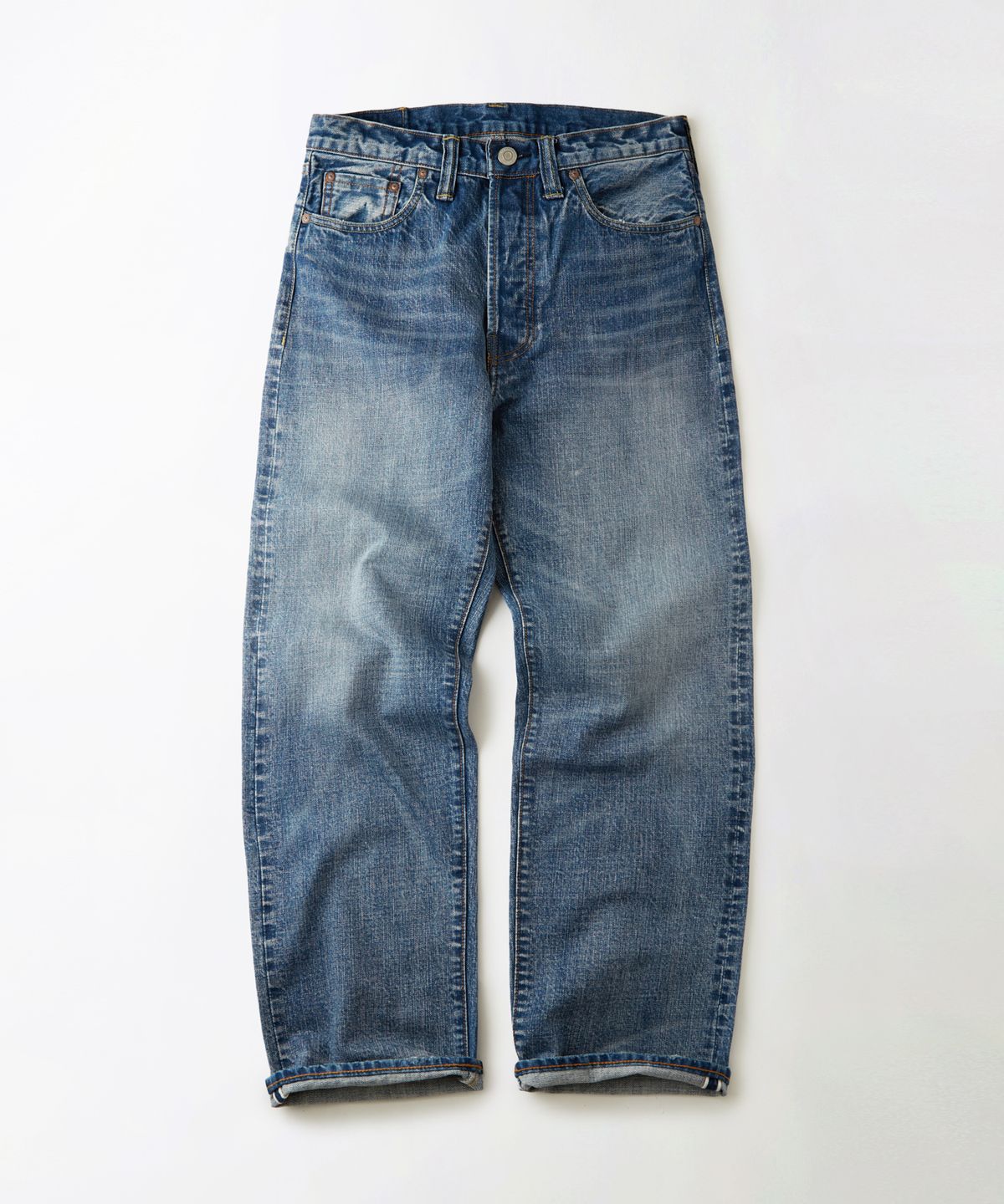 아웃스탠딩(OUTSTANDING) 40S SELVEDGE STRAIGHT PANTS_L.BLUE