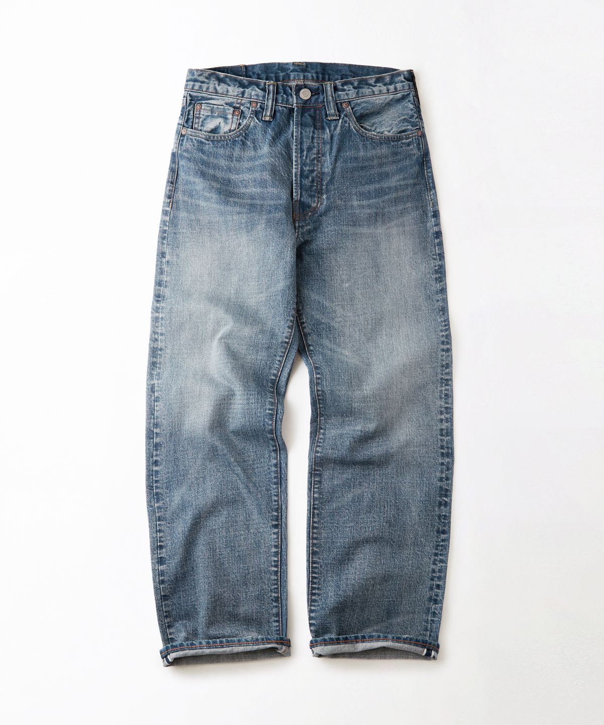 아웃스탠딩(OUTSTANDING) 40S SELVEDGE STRAIGHT PANTS_L.BLUE