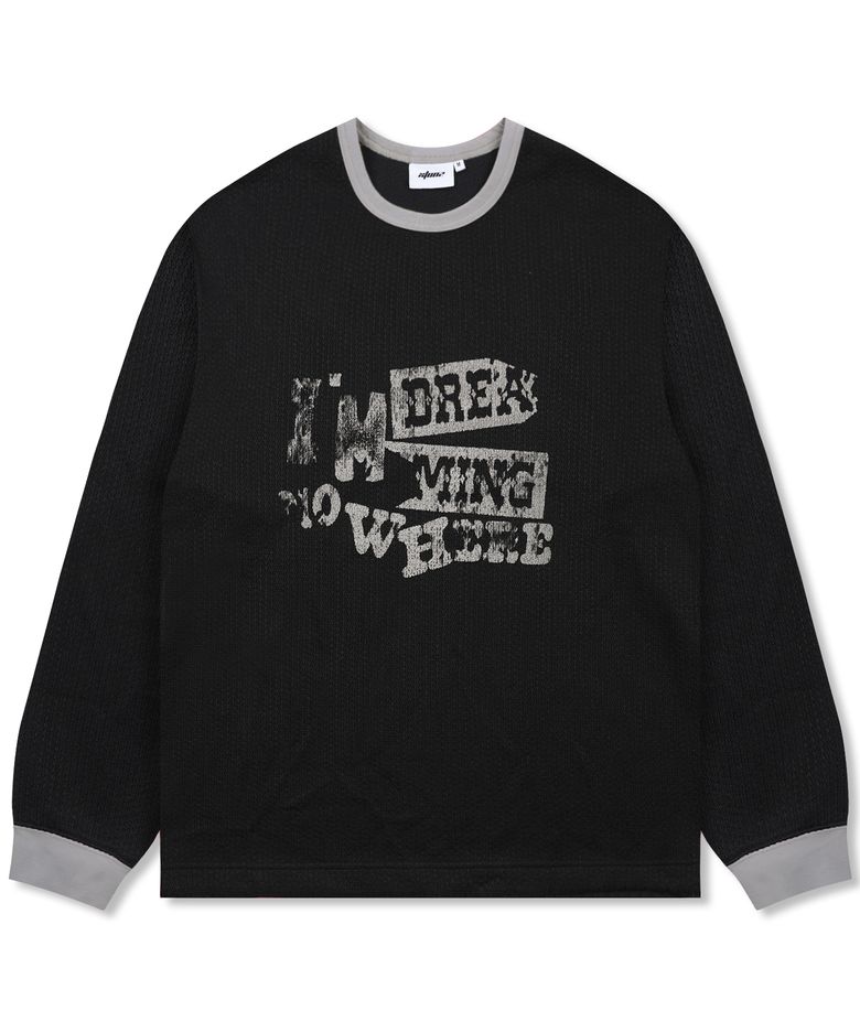 XTT148 링거 니트 롱슬리브 (BLACK)