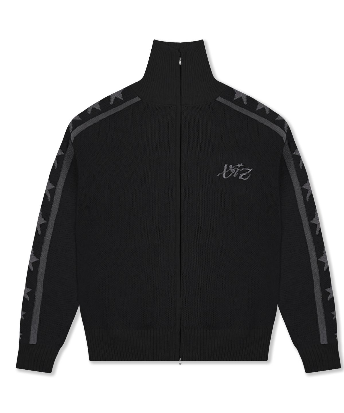 엑스톤즈(XTONZ) XTK173 레스타 트랙 니트 집업 (BLACK)