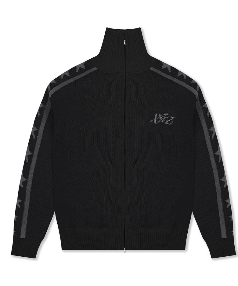 XTK173 레스타 트랙 니트 집업 (BLACK)