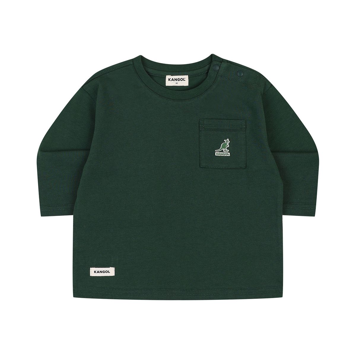 캉골키즈(KANGOL KIDS) [베이비] 클럽 로고 베이직 티셔츠 RC 0961 그린