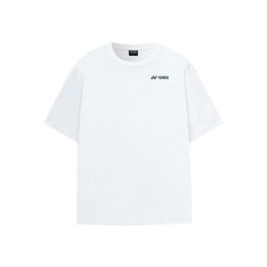 253TS039U 화이트 남녀공용 코트 라인 그래픽 반팔 티셔츠