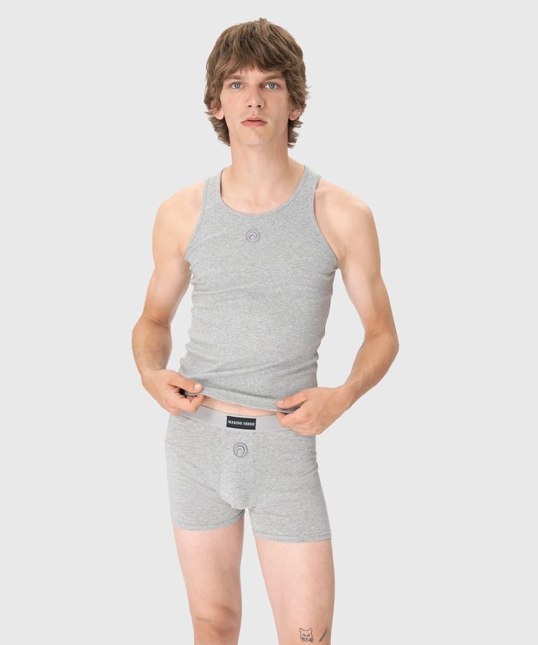 (M) 문 로고 스트레치드 저지 박서 쇼츠 그레이 MOON LOGO STRETCHED JERSEY BOXER SHORT GR50 GREY