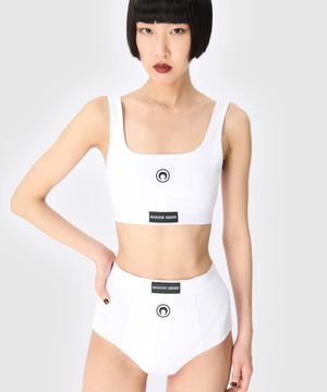 (W) 문 로고 스트레치드 저지 스포츠 브라 화이트 MOON LOGO STRETCHED JERSEY SPORT BRA WH10 WHITE