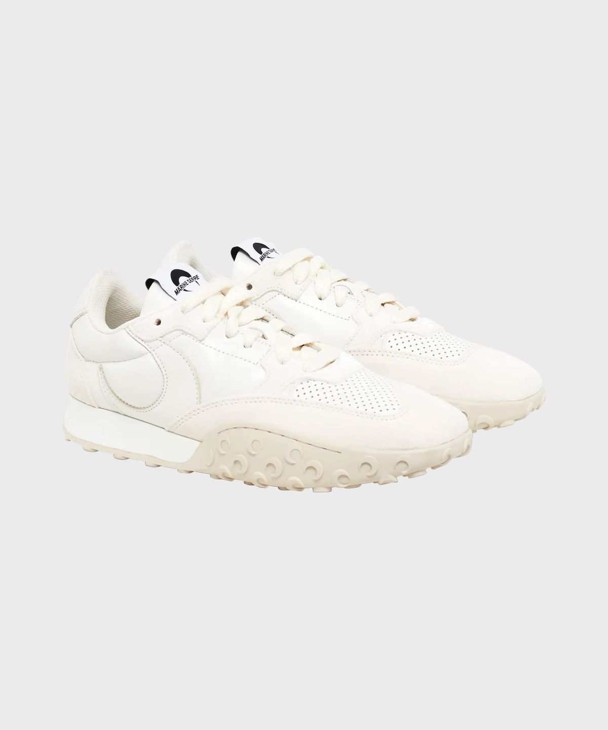 마린 세르(MARINE SERRE) (W) 스웨이드 레더 MS 라이즈 화이트 SUEDE LEATHER MS RISE WH10 WHITE