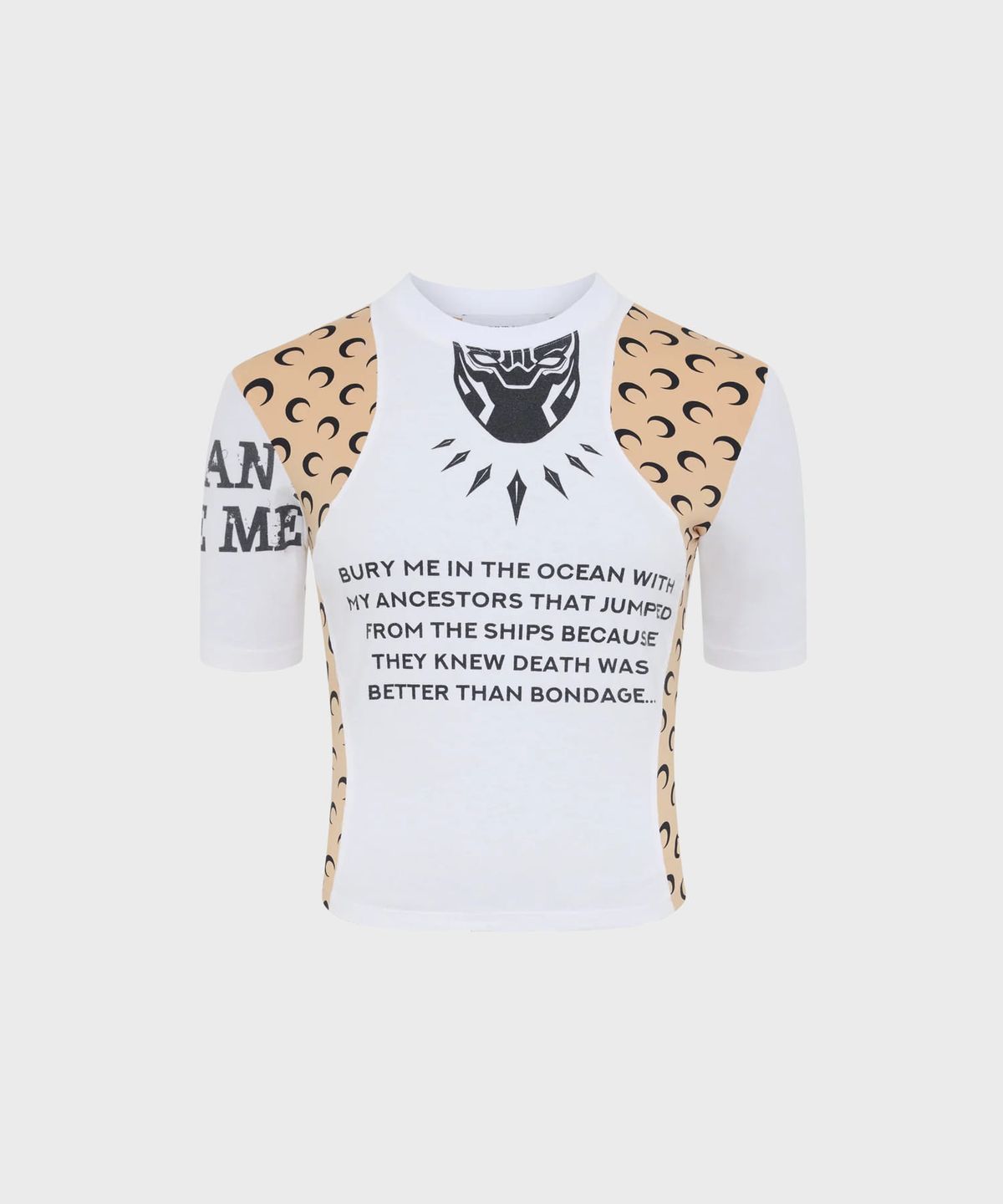 마린 세르(MARINE SERRE) (W) 리제너레이티드 그래픽 베이비 핏 티셔츠 화이트 REGENERATED GRAPHIC T-SHIRTS BABY FIT T-SHIRT WH10 WHITE