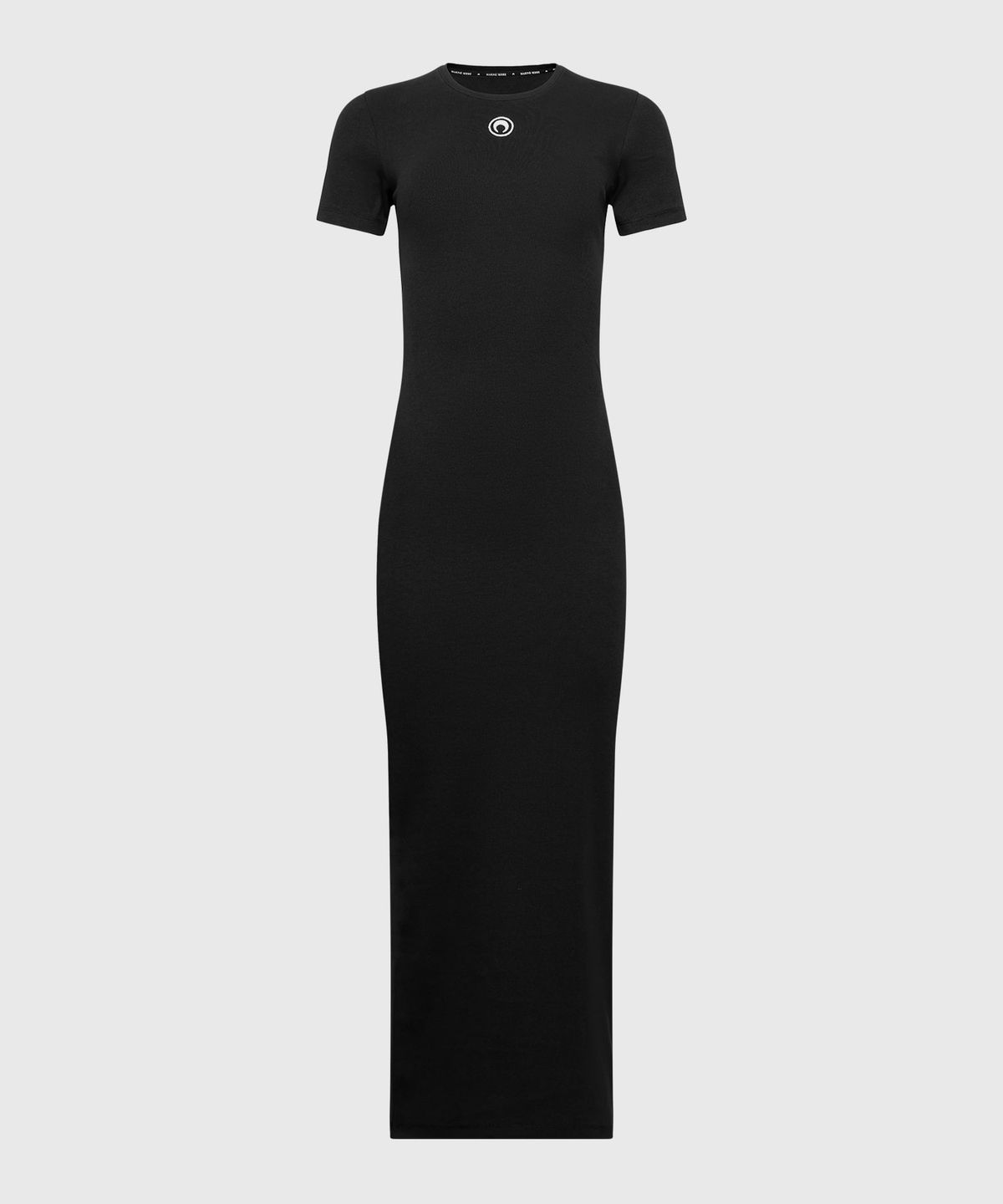 마린 세르(MARINE SERRE) (W) 문 로고 립 저지 튜브 드레스 블랙 MOON LOGO RIBBED JERSEY TUBE DRESS BK99 BLACK