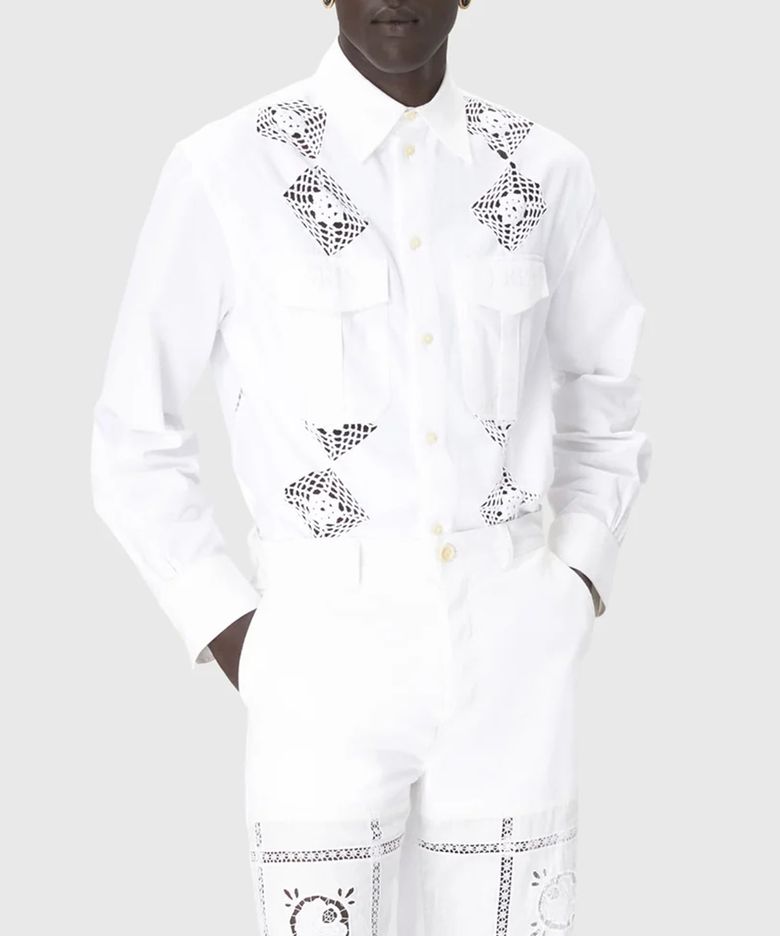 (U) 리제너레이티드 하우스홀드 린넨 트윈 포켓 셔츠 화이트 REGENERATED HOUSEHOLD LINEN TWIN POCKET SHIRT WH20 OFF WHITE