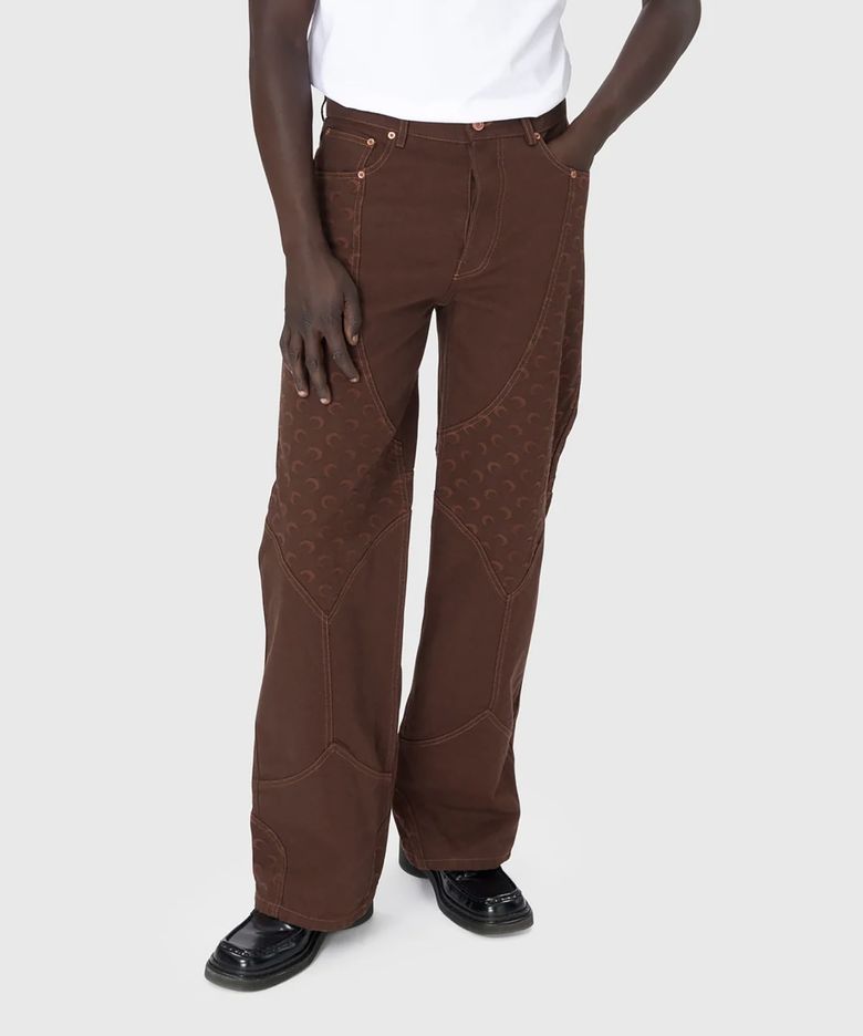 (M) 문 자카드 트윌 오버사이즈 워크웨어 팬츠 딥 브라운 MOON JACQUARD TWILL WORKWEAR PANTS BR40 DEEP BROWN