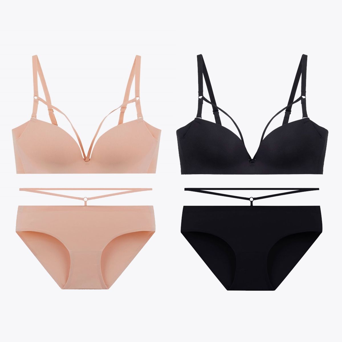 섹시쿠키(SEXY COOKIE) 퓨징 섹시 스트링 노와이어 브라팬티세트 2Colors