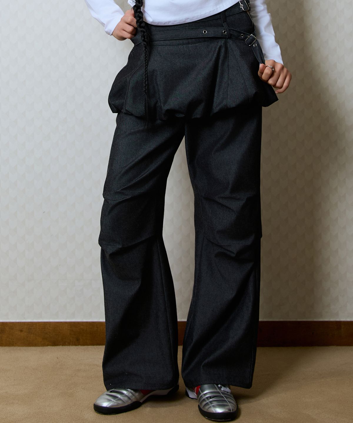 러브이즈트루(LUVISTRUE) GT LAYERED BELT PANTS(BLACK)
