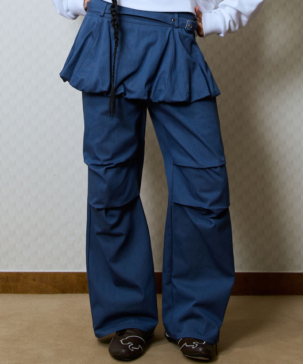 러브이즈트루(LUVISTRUE) GT LAYERED BELT PANTS(BLUE)