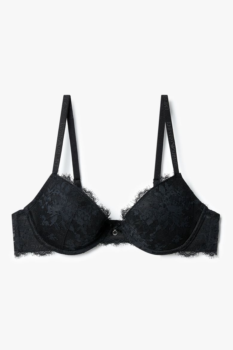 여성 플라워 자수 리무버블 푸쉬업 브라_블랙 0825385527