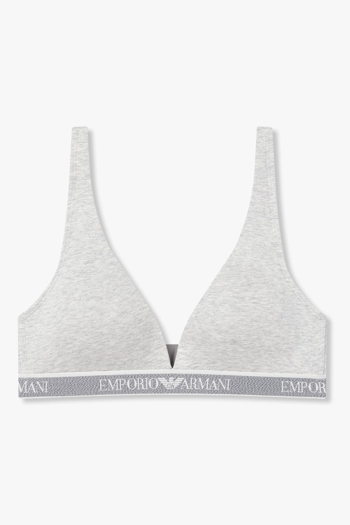 엠포리오 아르마니 언더웨어(EMPORIO ARMANI UNDERWEAR) 여성 리피트 로고 패디드 브라렛 브라_멜란지 그레이 0825381512