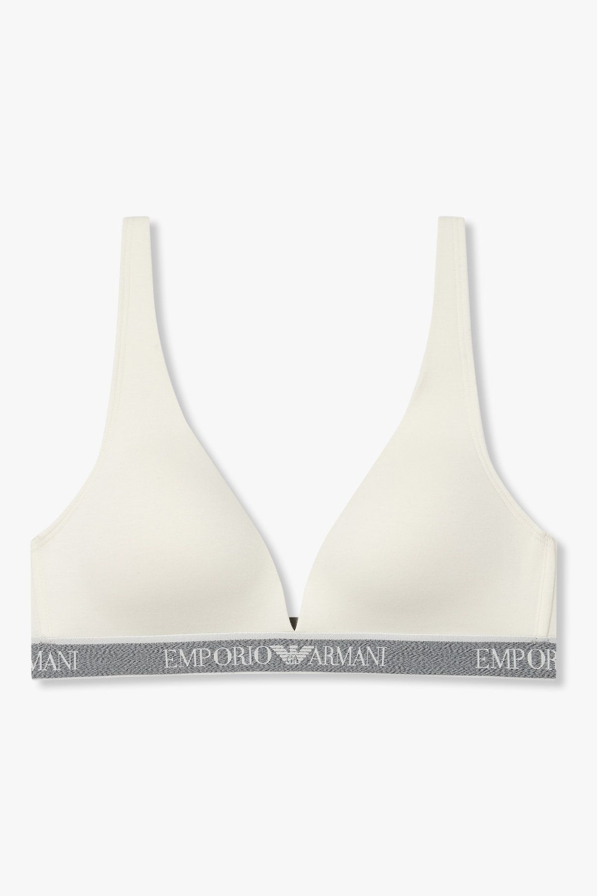 엠포리오 아르마니 언더웨어(EMPORIO ARMANI UNDERWEAR) 여성 리피트 로고 패디드 브라렛 브라_아이보리 0825381513