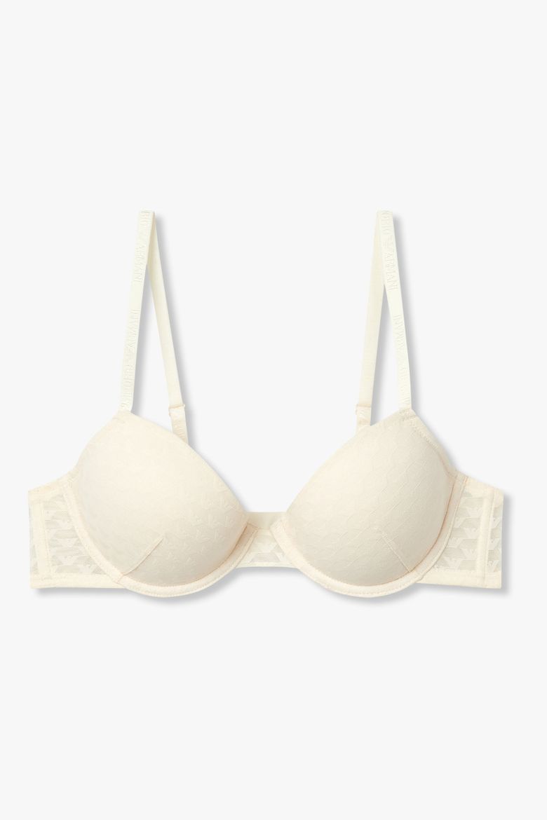 여성 이글 패턴 메쉬 리무버블 푸쉬업 브라_아이보리 0825385521