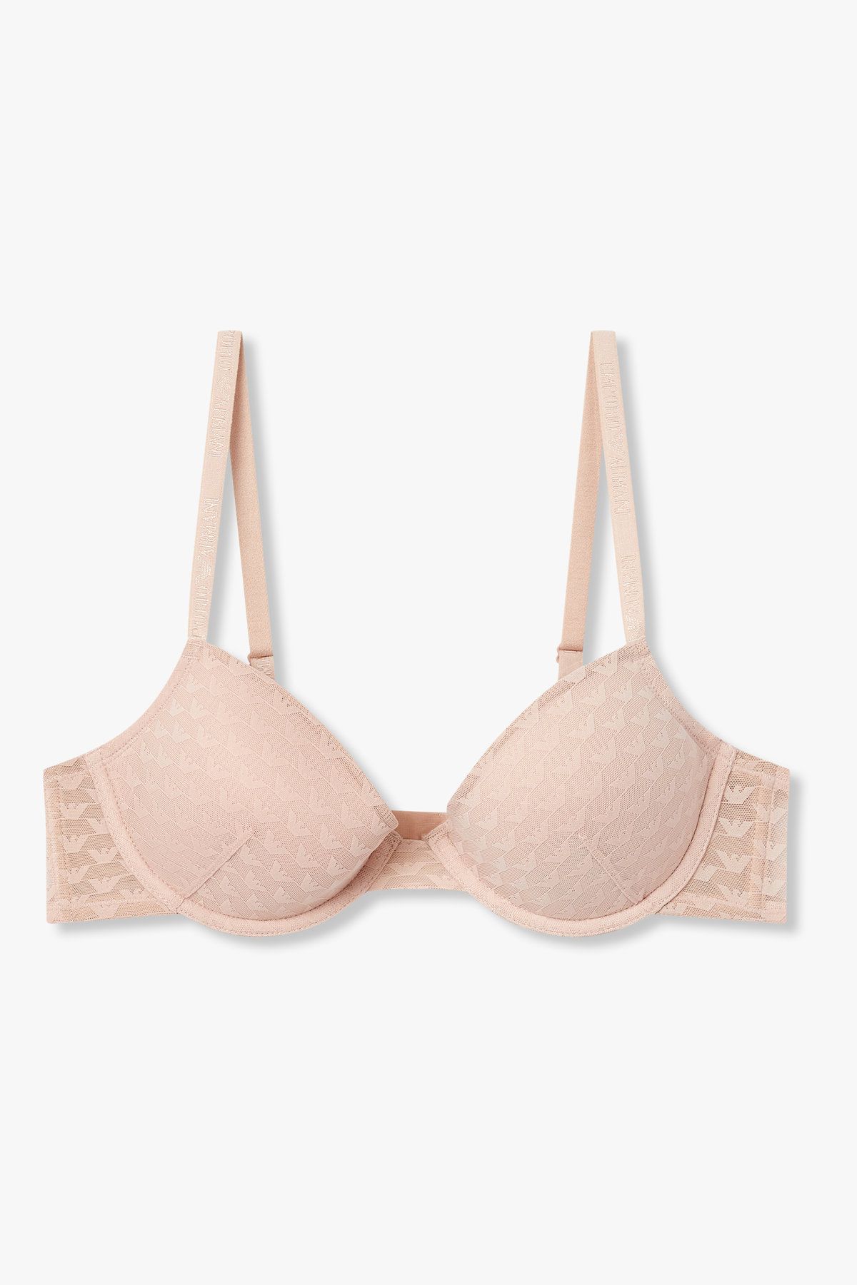 엠포리오 아르마니 언더웨어(EMPORIO ARMANI UNDERWEAR) 여성 이글 패턴 메쉬 리무버블 푸쉬업 브라_코랄 0825385522