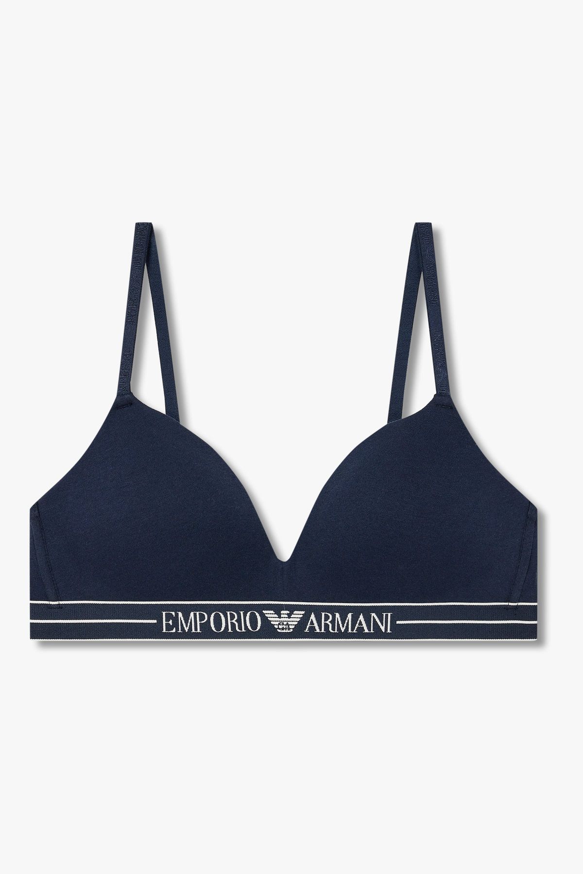 엠포리오 아르마니 언더웨어(EMPORIO ARMANI UNDERWEAR) 여성 라인 밴딩 패디드 트라이앵글 브라_마린 0825381502