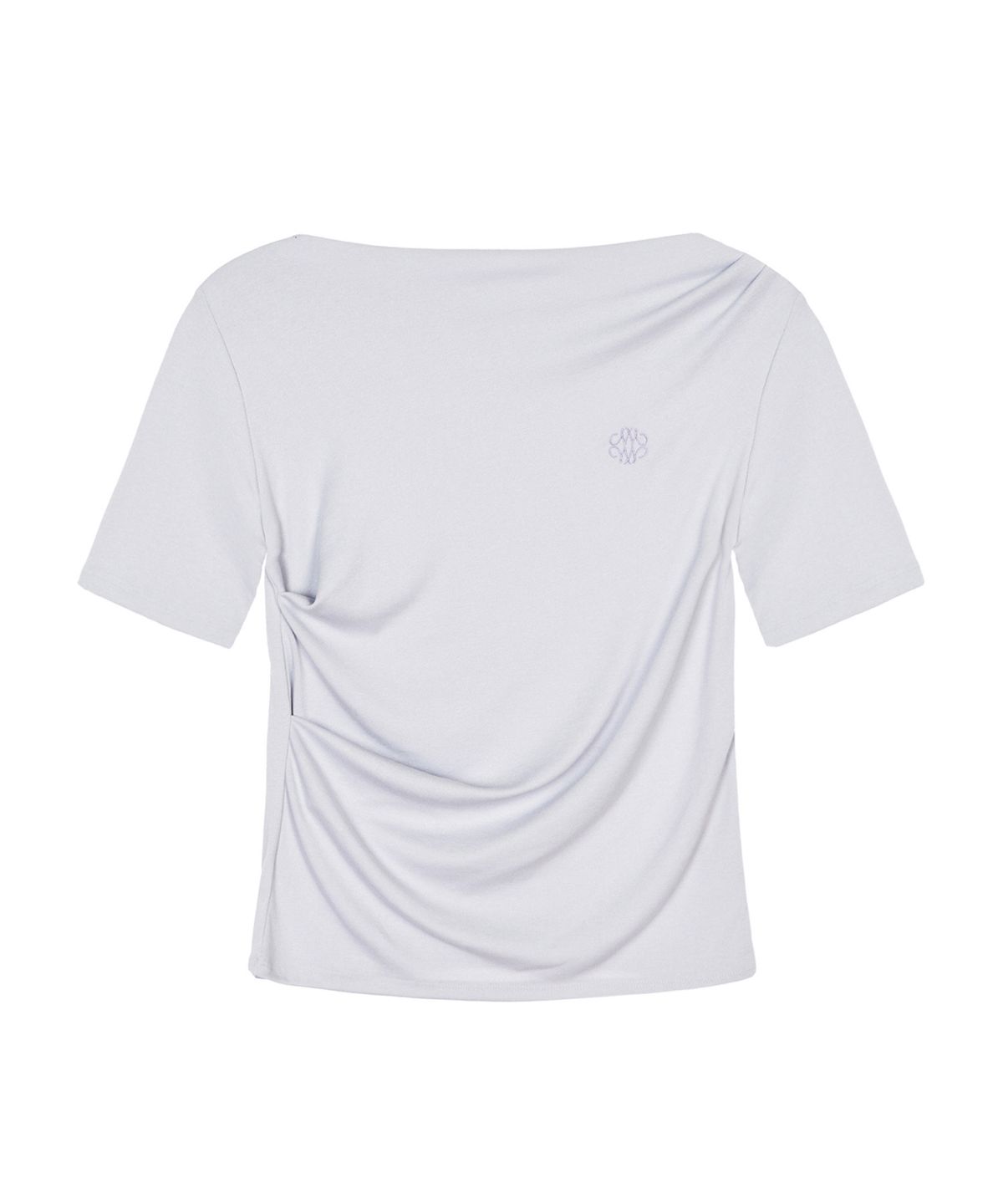 닉앤니콜(NICK&NICOLE) HALF SHIRRING DRAPE BOAT NECK TOP_LIGHT PURPLE