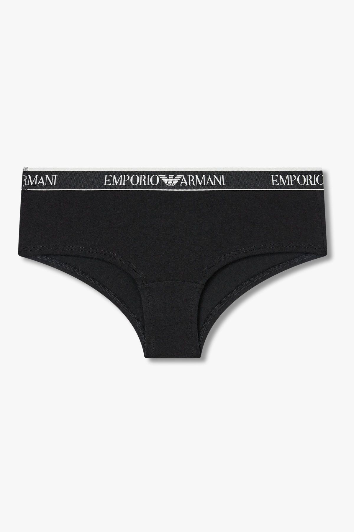 엠포리오 아르마니 언더웨어(EMPORIO ARMANI UNDERWEAR) 여성 리피트 로고 코튼 치키 팬츠_블랙 0825312515