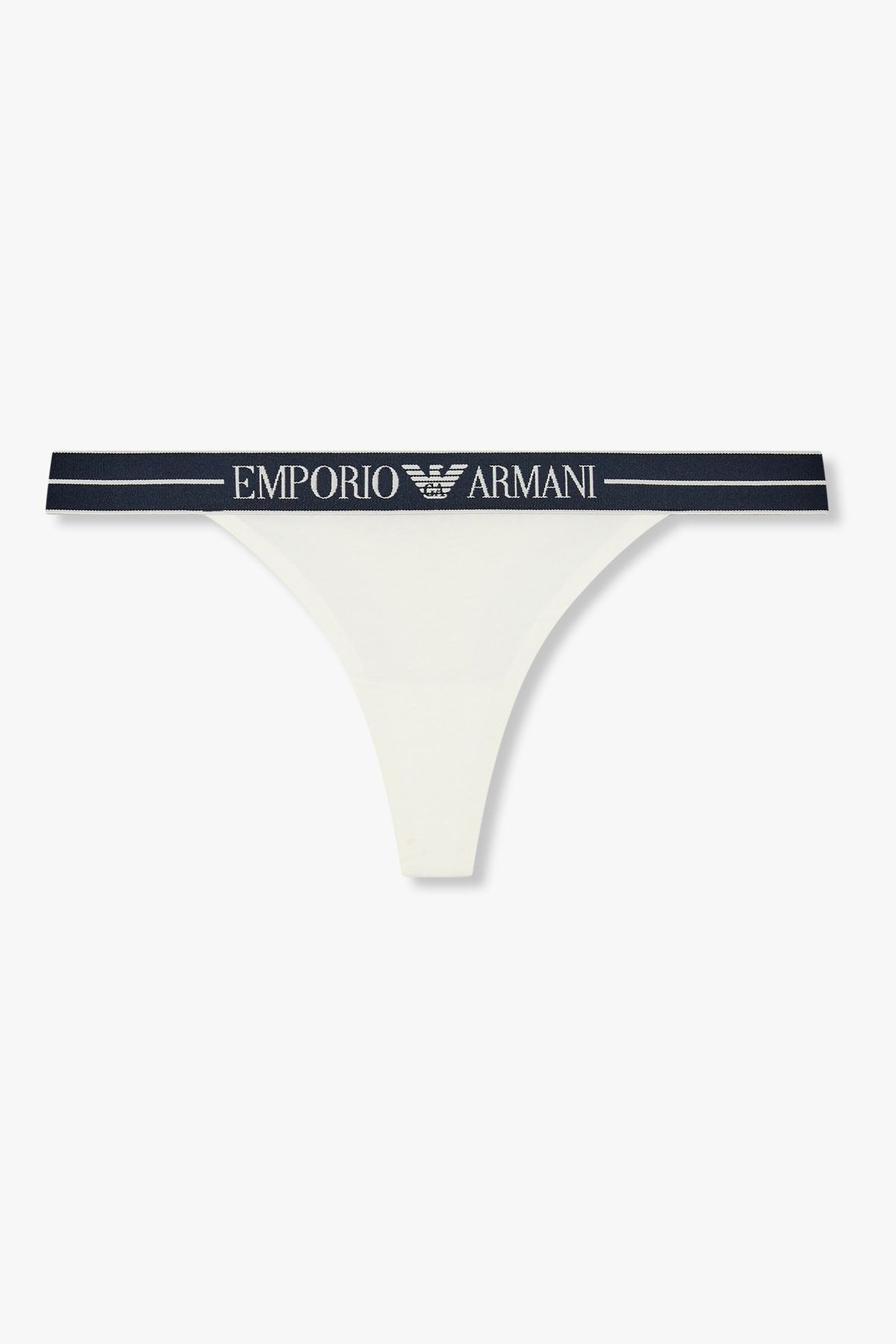 엠포리오 아르마니 언더웨어(EMPORIO ARMANI UNDERWEAR) 여성 라인 밴딩 코튼 티팬티_화이트 0825310501