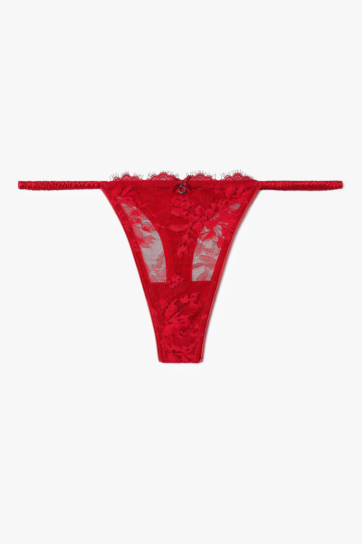 엠포리오 아르마니 언더웨어(EMPORIO ARMANI UNDERWEAR) 여성 플라워 자수 밴딩 티팬티_레드 0825310516