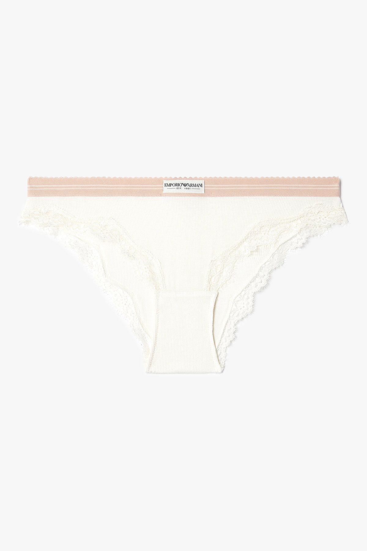 엠포리오 아르마니 언더웨어(EMPORIO ARMANI UNDERWEAR) 여성 레이스 트림 립 브리프_아이보리 0825311528