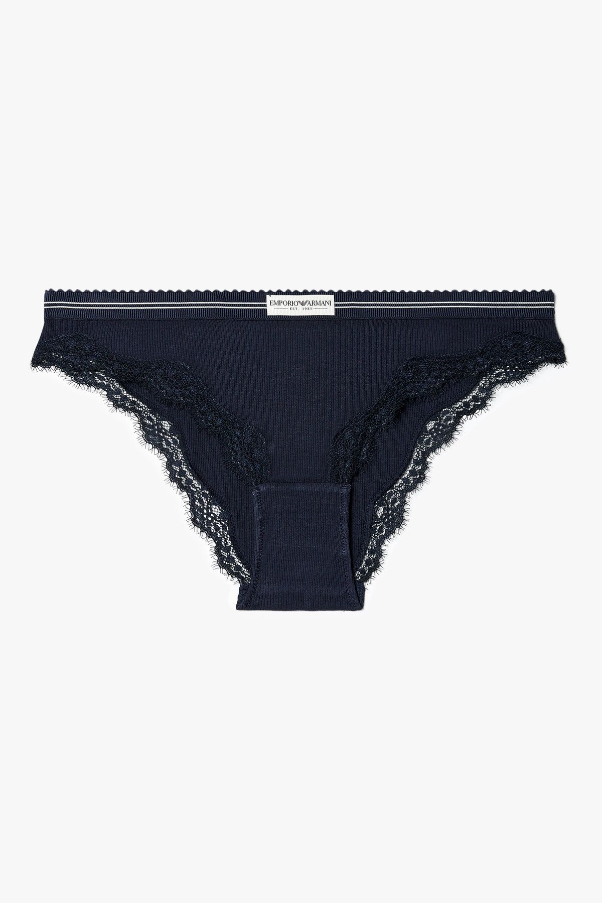엠포리오 아르마니 언더웨어(EMPORIO ARMANI UNDERWEAR) 여성 레이스 트림 립 브리프_마린 0825311529