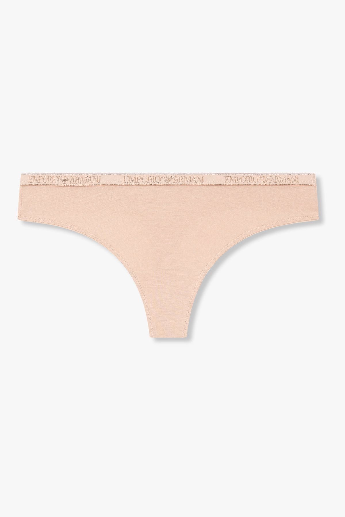 엠포리오 아르마니 언더웨어(EMPORIO ARMANI UNDERWEAR) 여성 메탈릭 밴딩 레이온 티팬티_내추럴 0825310505