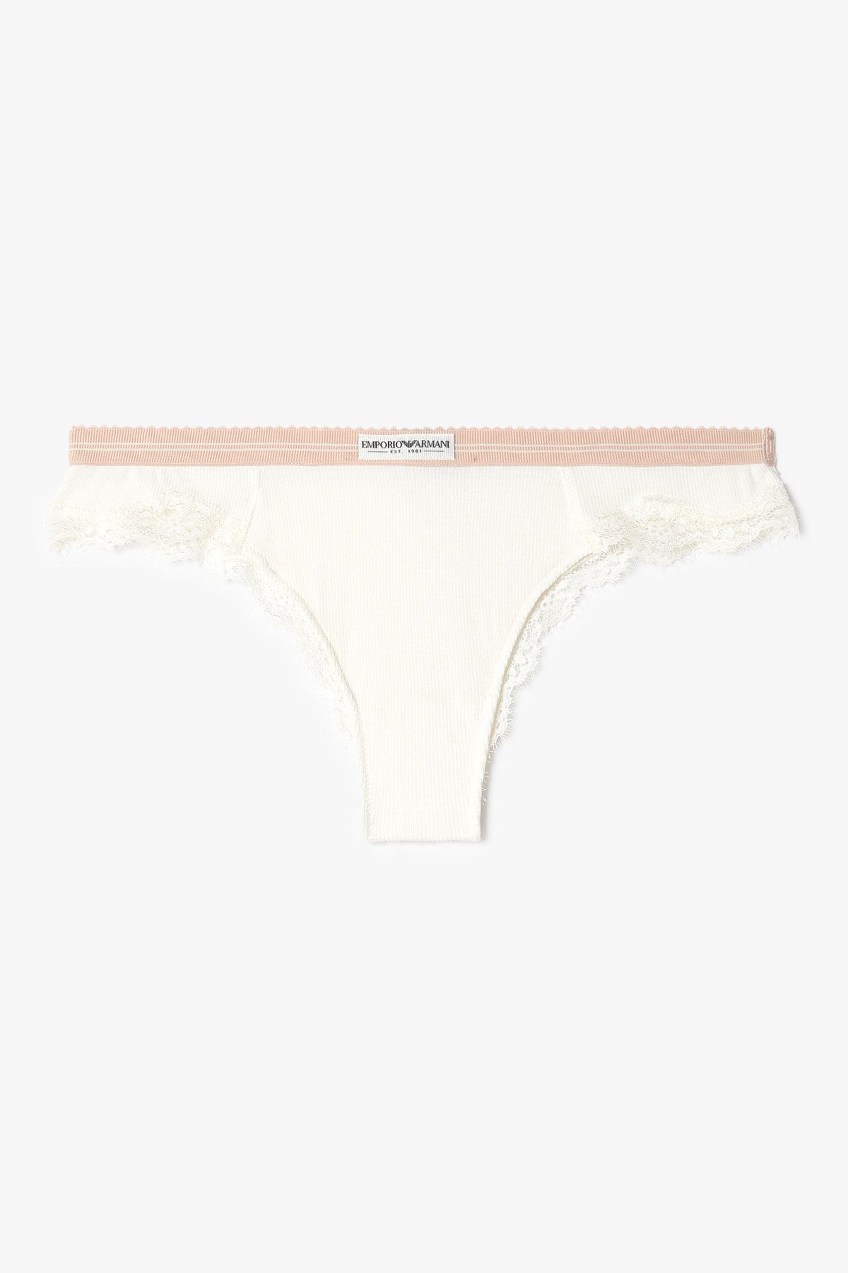 엠포리오 아르마니 언더웨어(EMPORIO ARMANI UNDERWEAR) 여성 레이스 트림 브라질리언 브리프_아이보리 0825311533