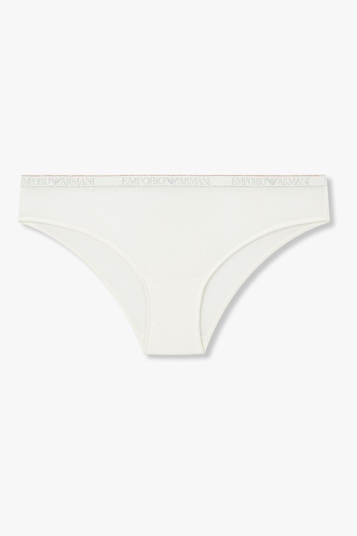 엠포리오 아르마니 언더웨어(EMPORIO ARMANI UNDERWEAR) 여성 메탈릭 밴딩 레이온 브리프_화이트 0825311504