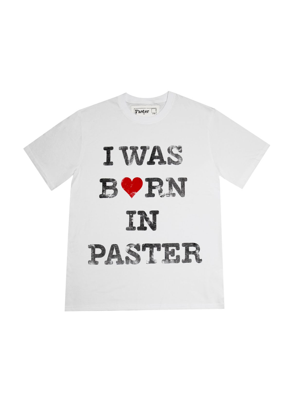 패스터(PASTER) 아이 워즈 본 인 맨즈 티셔츠, 화이트